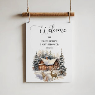 Affiche Bébé neige d'hiver Il fait froid dehors Bienvenue