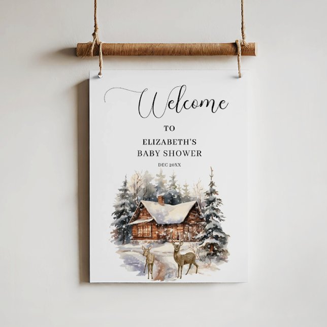 Affiche Bébé neige d'hiver Il fait froid dehors Bienvenue (Créateur téléchargé)
