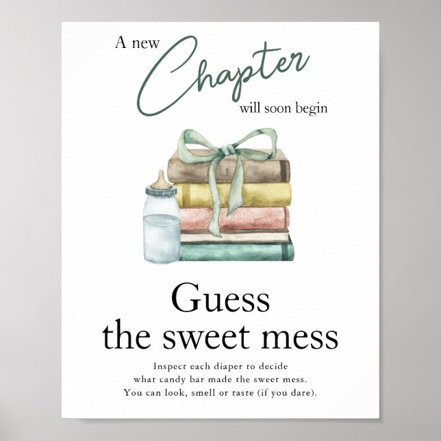 Affiche Bébé nouveau chapitre Baby shower - Devinez le dou (Devant)