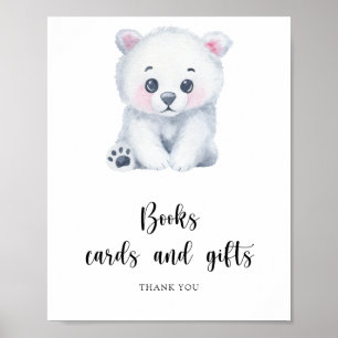 Affiche bébé ours polaire - livres cartes et cadea