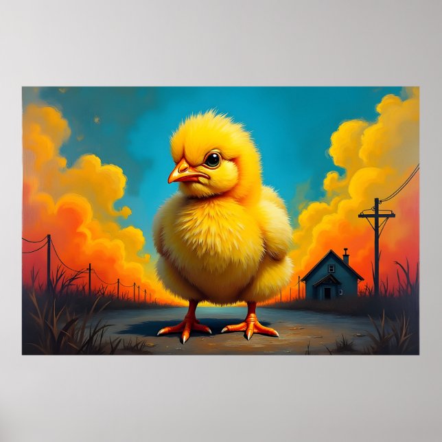 Affiche Bébé poulet (Devant)