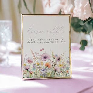 Affiche Bébé pourpre En Fleur Fleur sauvage Déchets Raffle