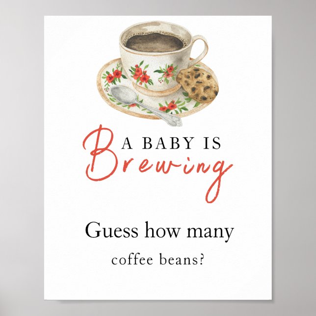 Affiche Bébé prépare du café Combien de grains de café (Devant)