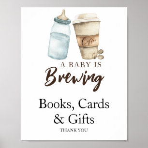 Affiche Bébé prépare du café Livres Cartes & Cadeaux