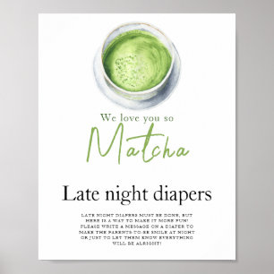 Affiche Bébé prépare un matcha Changement de couche de nui