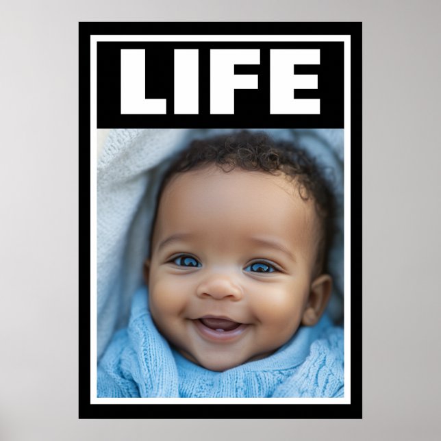 Affiche Bébé Pro-Vie Beau Bébé Noir Garçon Sourire (Devant)
