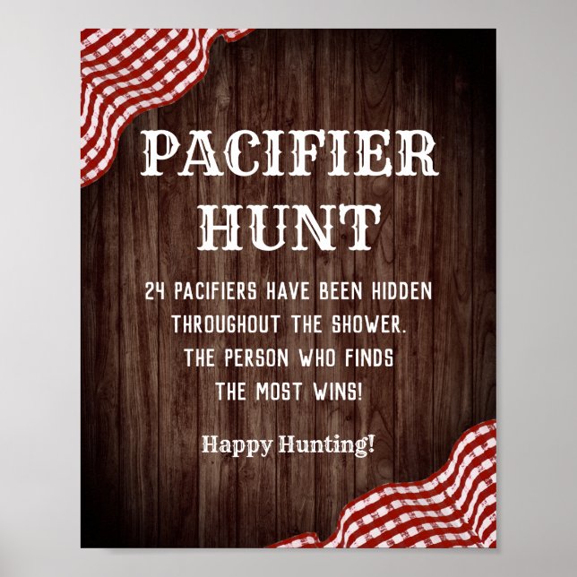 Affiche Bébé Q Baby shower barbecue Pacifique Chasse Jeu S (Devant)