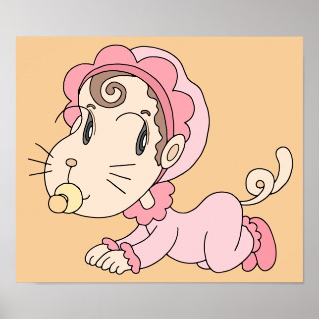 Affiche Bébé qui ressemble à un chat. (Devant)