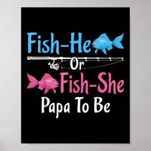 Affiche Bébé révélation du sexe Papa futur poisson-il ou p