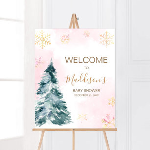 Affiche Bébé rose Il fait froid à l'extérieur Accueil