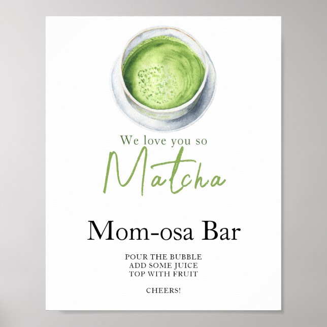 Affiche Bébé shower matcha latte Momosa bar  (Devant)