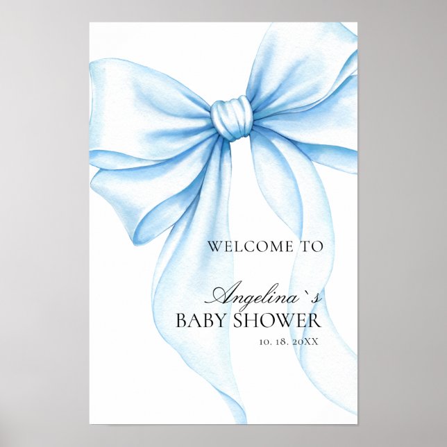 Affiche Bébé showerv délicat nœud. (Devant)