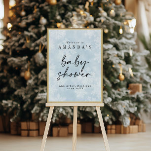 Affiche Bébé simple Il fait froid Baby shower extérieur Ac
