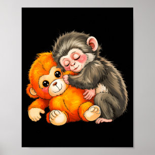 Affiche Bébé singe coup de poing