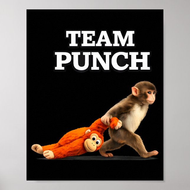 Affiche Bébé singe coup de poing mème équipe punch 2026  (Devant)