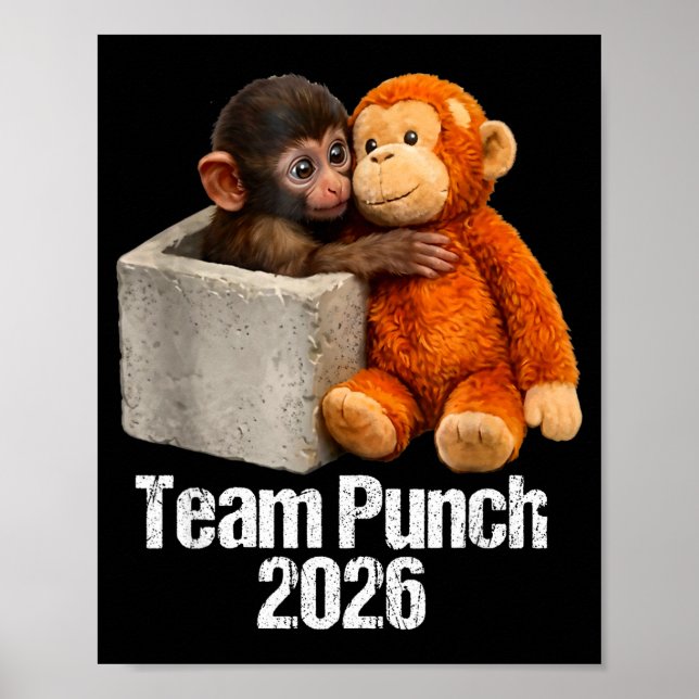 Affiche Bébé singe équipe de singe mignon coup de poing 20 (Devant)