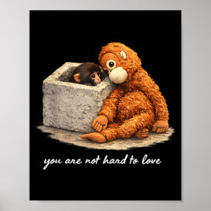 Affiche Bébé singe mignon adorable coup de poing hommes fe