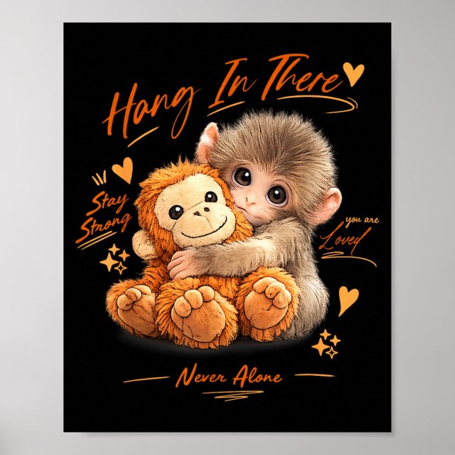 Affiche Bébé singe mignon adorable poing hommes femmes enf (Devant)