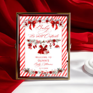 Affiche Bébé son froid dehors Baby shower fille accueil