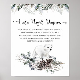 Affiche Bébé son froid dehors Late nuit couches jeu