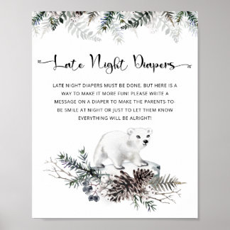 Affiche Bébé son froid dehors Late nuit couches jeu