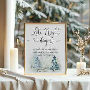 Affiche Bébé son froid dehors Late nuit couches jeu