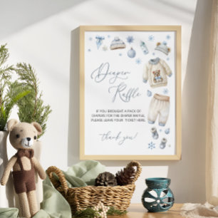 Affiche Bébé son raffle de couche de Baby shower froid à l