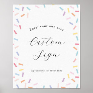 Affiche Bébé Sprinkel Panneau texte personnalisé