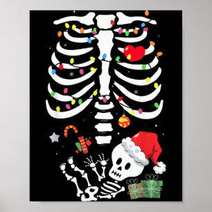 Affiche Bébé squelette mignon de Noël Grossesse Maman Futu