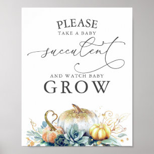Affiche Bébé Succulents Faveurs Signer Pour Votre Baby sho