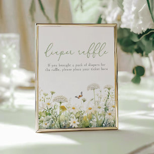 Affiche Bébé Vert En Fleur Fleur sauvage Déchets Raffle