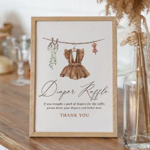 Affiche Bébé Vêtements Fille Baby shower Déchets Signe Raf