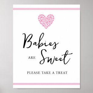 Affiche Bébés au cœur rose sont doux Panneau pour Baby Sho