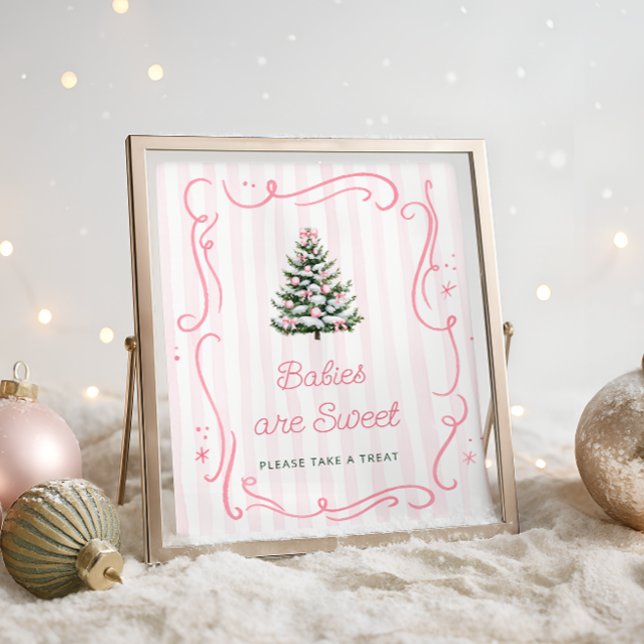 Affiche Bébés au Sapin de Noël sont Mignons Prenez une Fri (Créateur téléchargé)