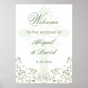 Affiche Bébé's Breath Mariage religieux Bienvenue
