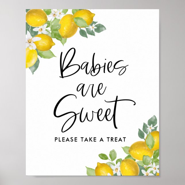 Affiche Bébés Citron Sont Des Cadeaux Mignons pour Baby Sh (Devant)