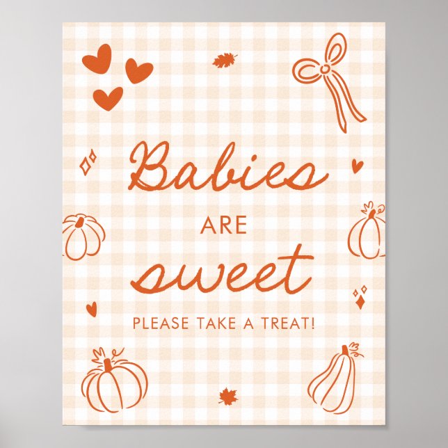 Affiche Bébés Citrouille Un Peu Orange D'Automne Sont Mign (Devant)
