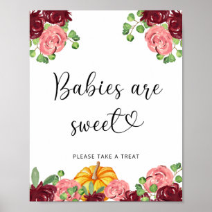 Affiche Bébés citrouilles roses et rouges sont des posts s