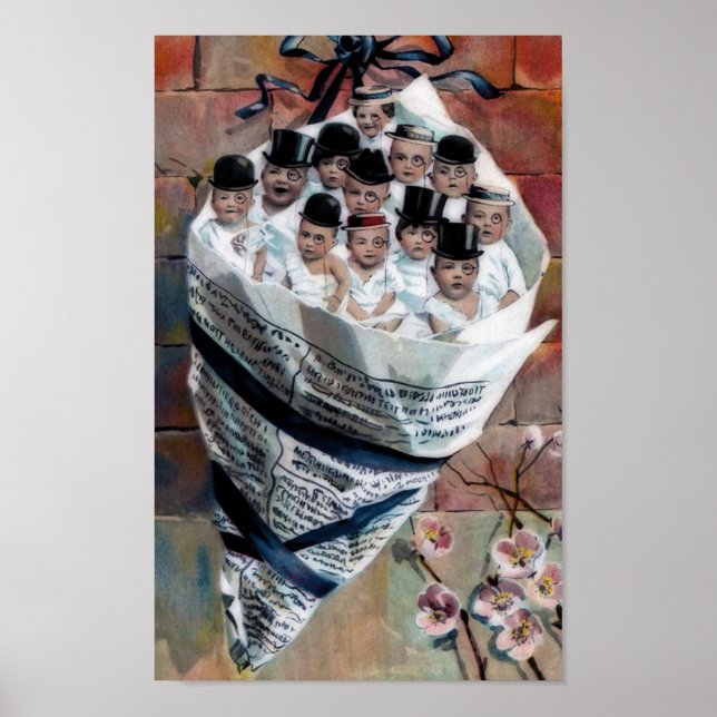 Affiche Bébés dans le journal (Devant)