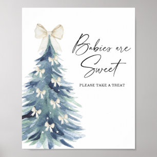 Affiche Bébés d'arbre d'hiver à l'aquarelle sont un joli p
