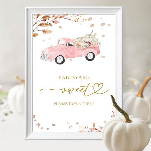 Affiche Bébés d'automne à la citrouille, doux présage