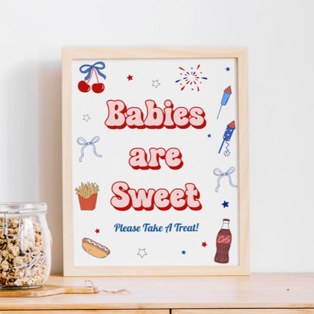 Affiche Bébés de Baby Shower American Girl sont de doux ca (Créateur téléchargé)