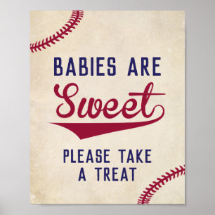 Affiche Bébés de baseball sont doux S'il vous plaît prendr
