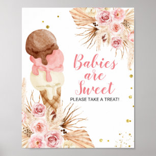 Affiche Bébés de glace sont doux, prenez une friandise