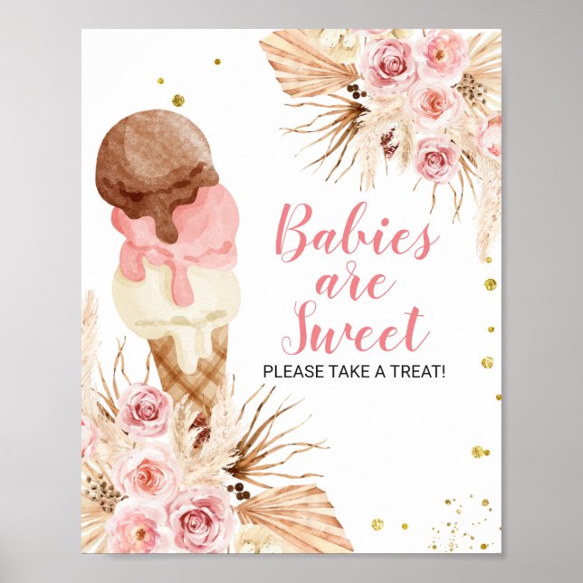 Affiche Bébés de glace sont doux, prenez une friandise (Devant)