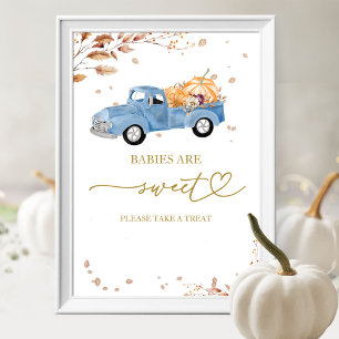 Affiche Bébés de l'automne à la citrouille sont un doux si