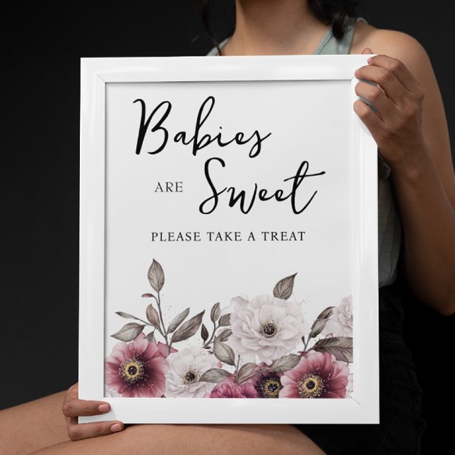Affiche Bébés floraux blancs et prunes sont des signes suc (Créateur téléchargé)