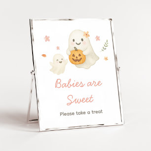 Affiche Bébés Halloween Pink Little Boo sont un panneau do