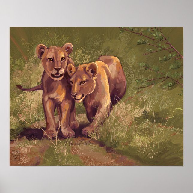 Affiche Bébés Lions (Devant)
