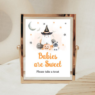 Affiche Bébés Little Boo Halloween Orange sont un doux sig
